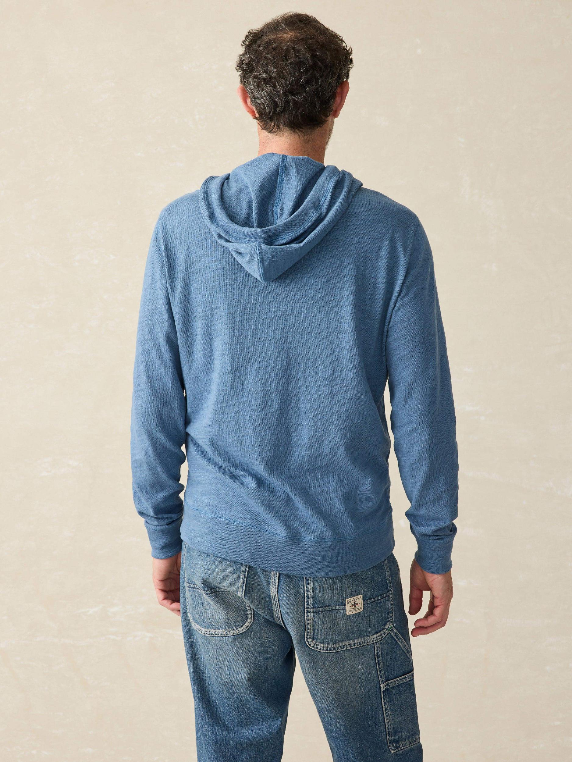 Sunwashed Midweight Organic Hoodie - Aqua Ocean Male Product Image
