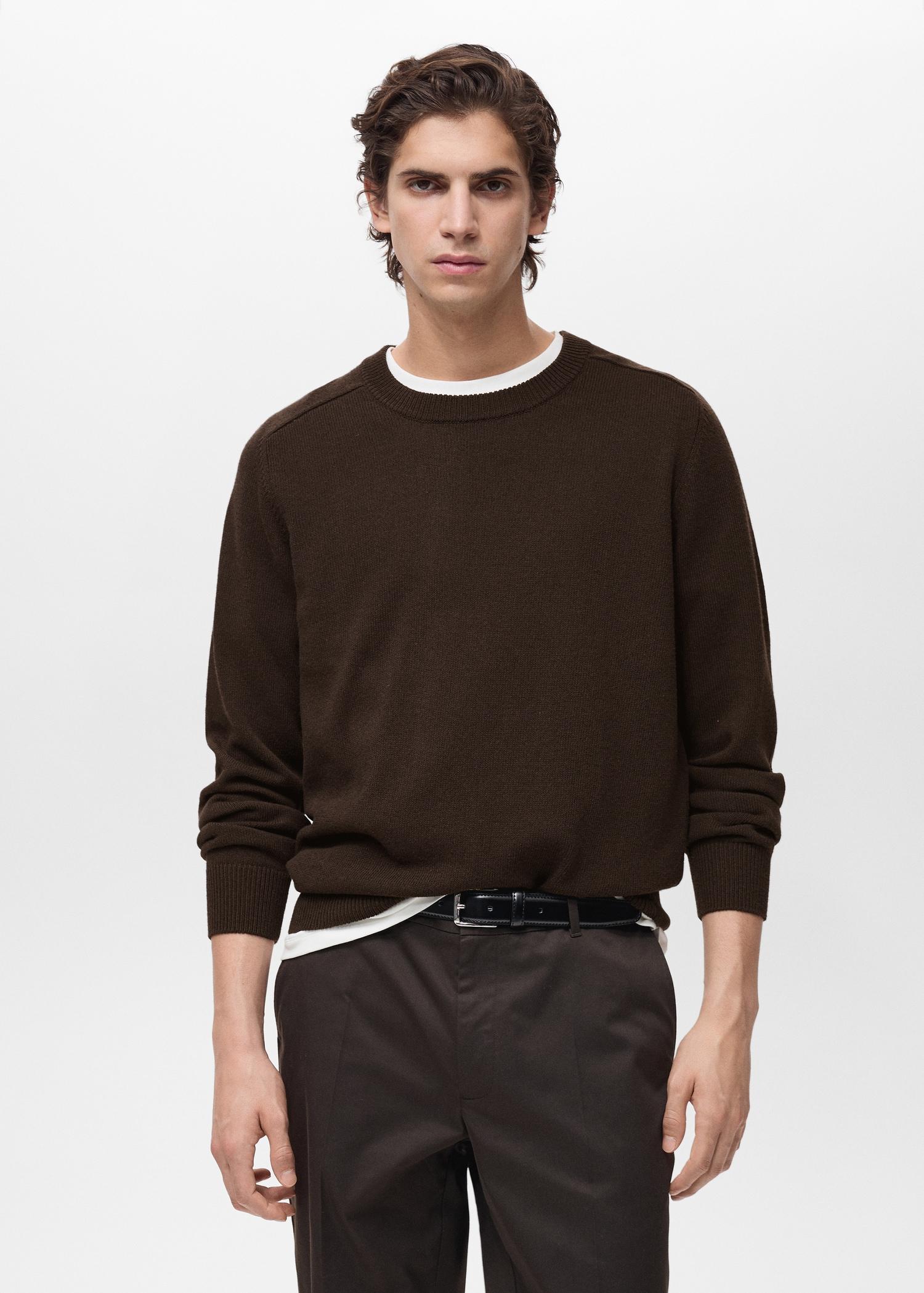 Knitted cotton sweater - Men | MANGO USA Product Image