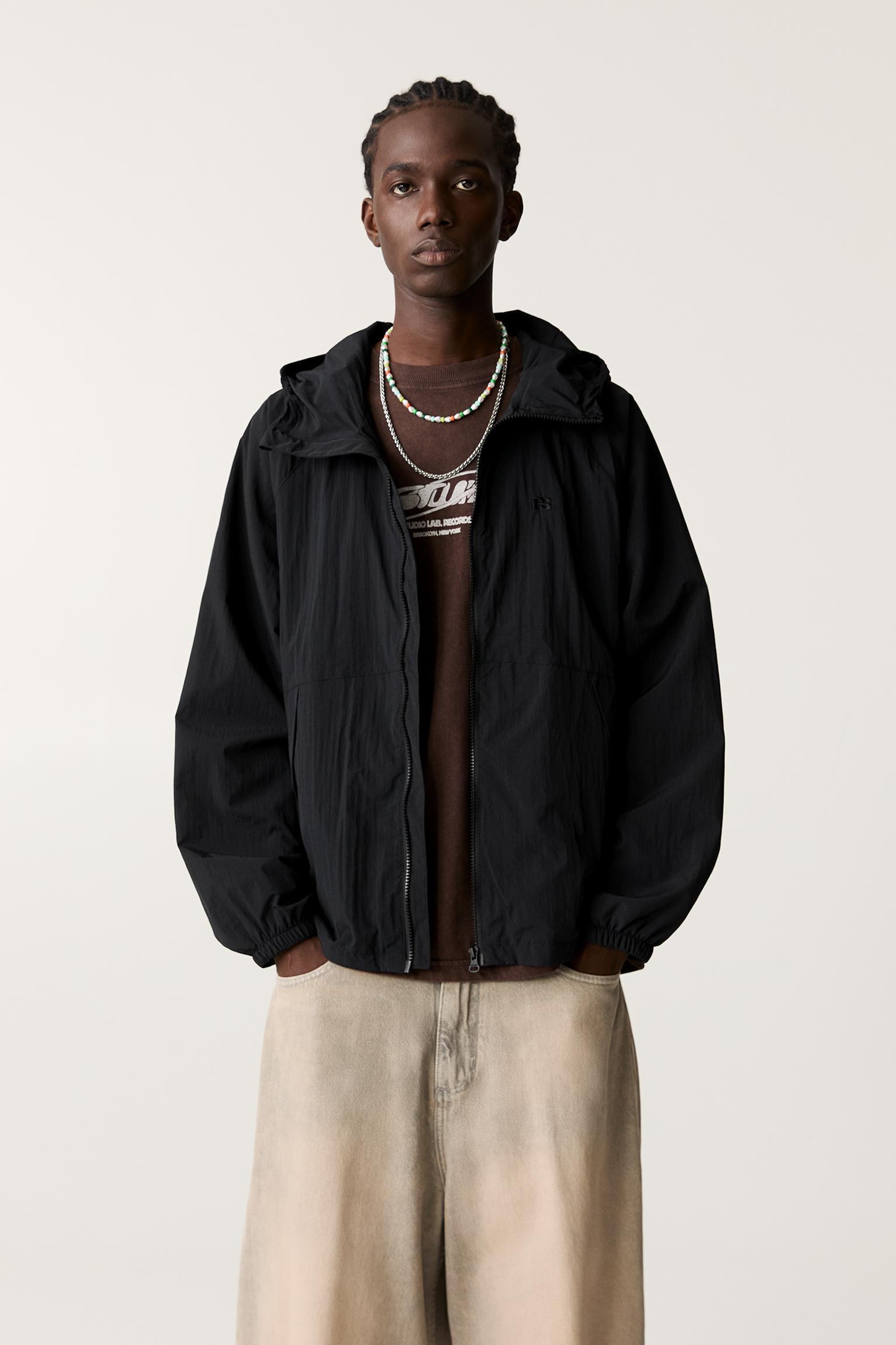 Lightweight color block raincoat Product Image