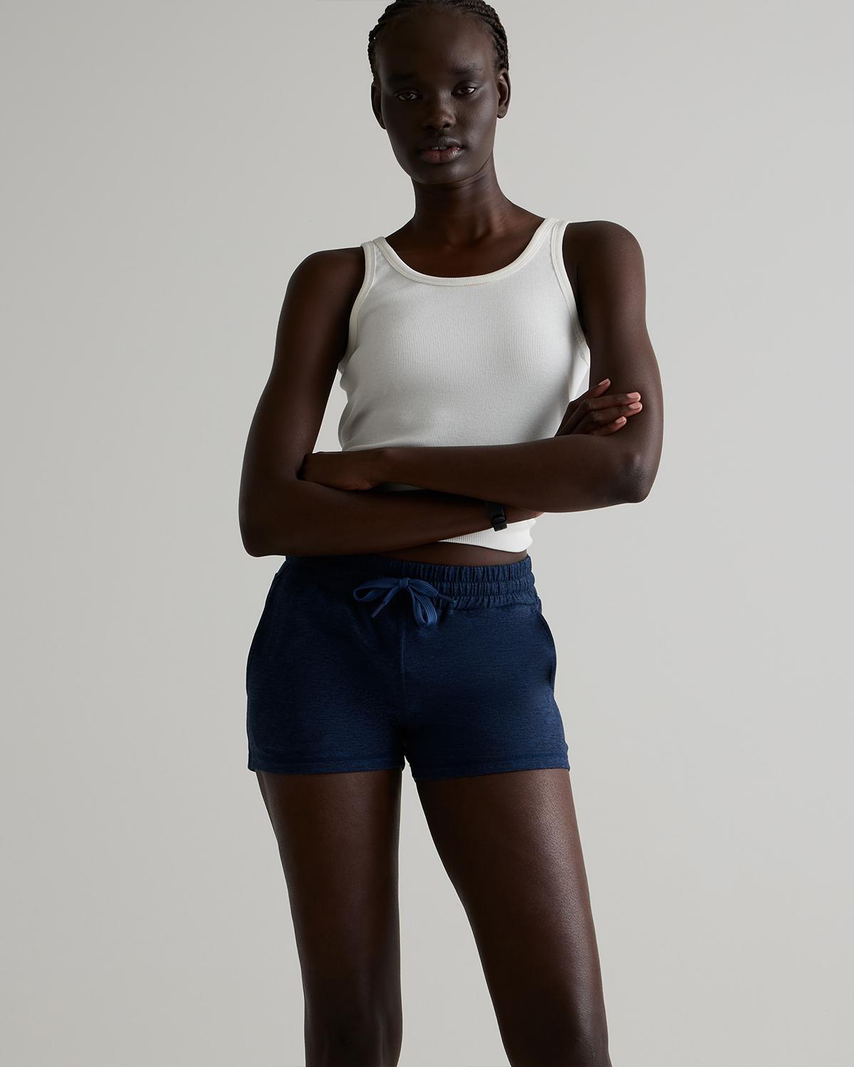Quince | Women's Super Soft Performance Shorts in Navy, Flowknit Activewear, Recycled Polyester Product Image