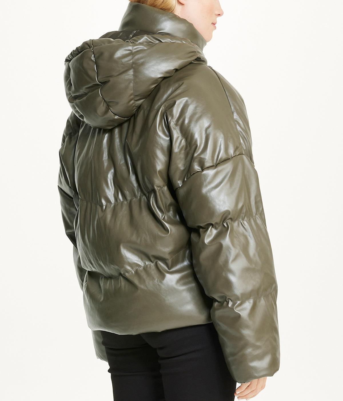 Vegan Leather Puffer Coat Product Image