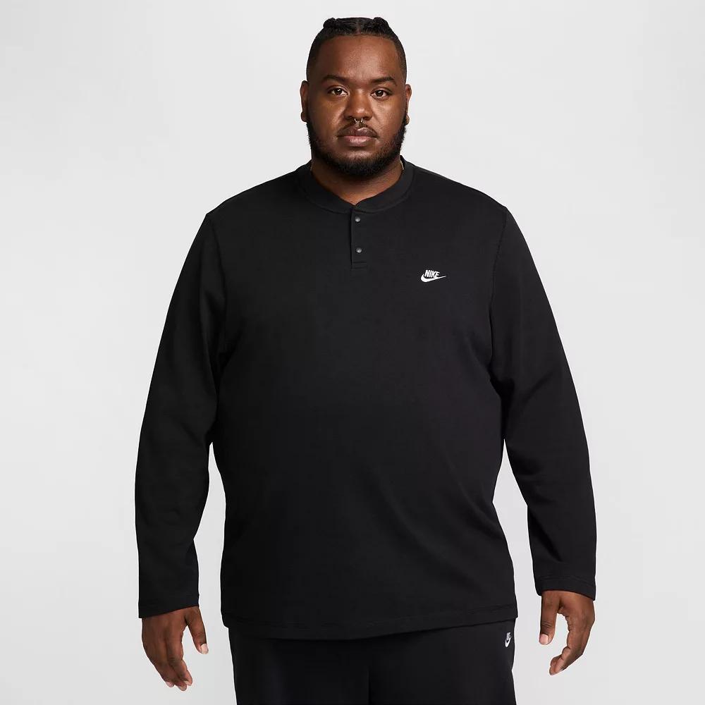 Men's Nike Club Fleece Long Sleeve Henley,  Product Image