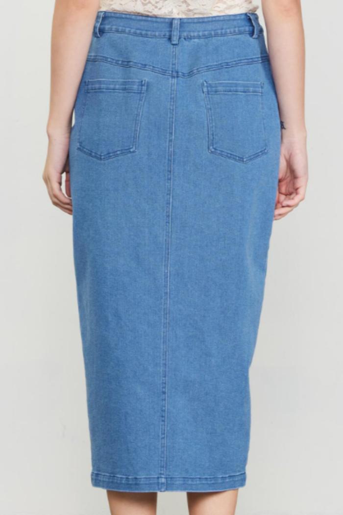 DENIM MIDI SKIRT Product Image