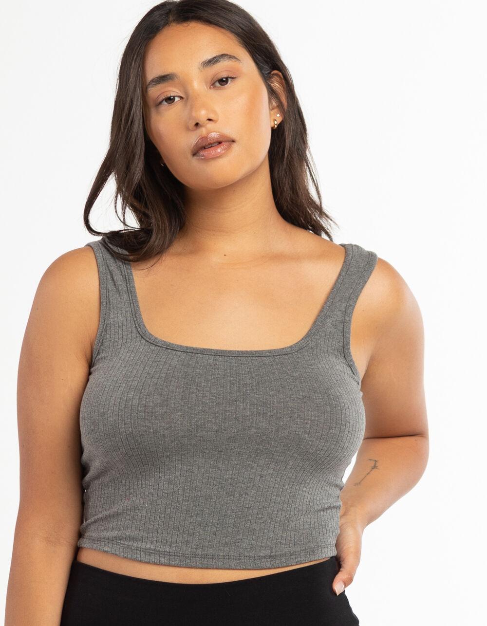 DESTINED Square Neck Womens Tank - HEATHER GRAY Product Image