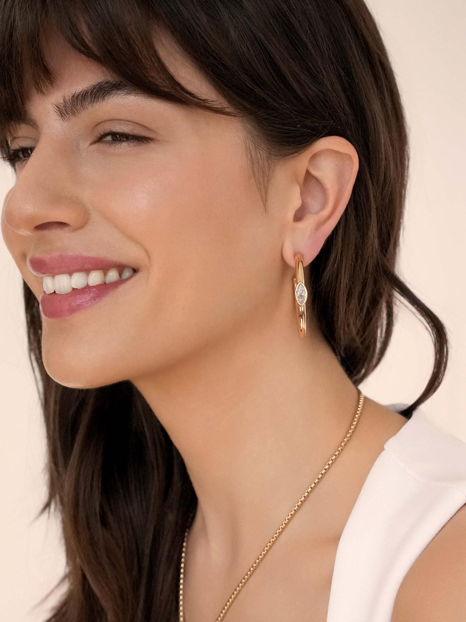 Medium Marquise Crystal Hoops Product Image