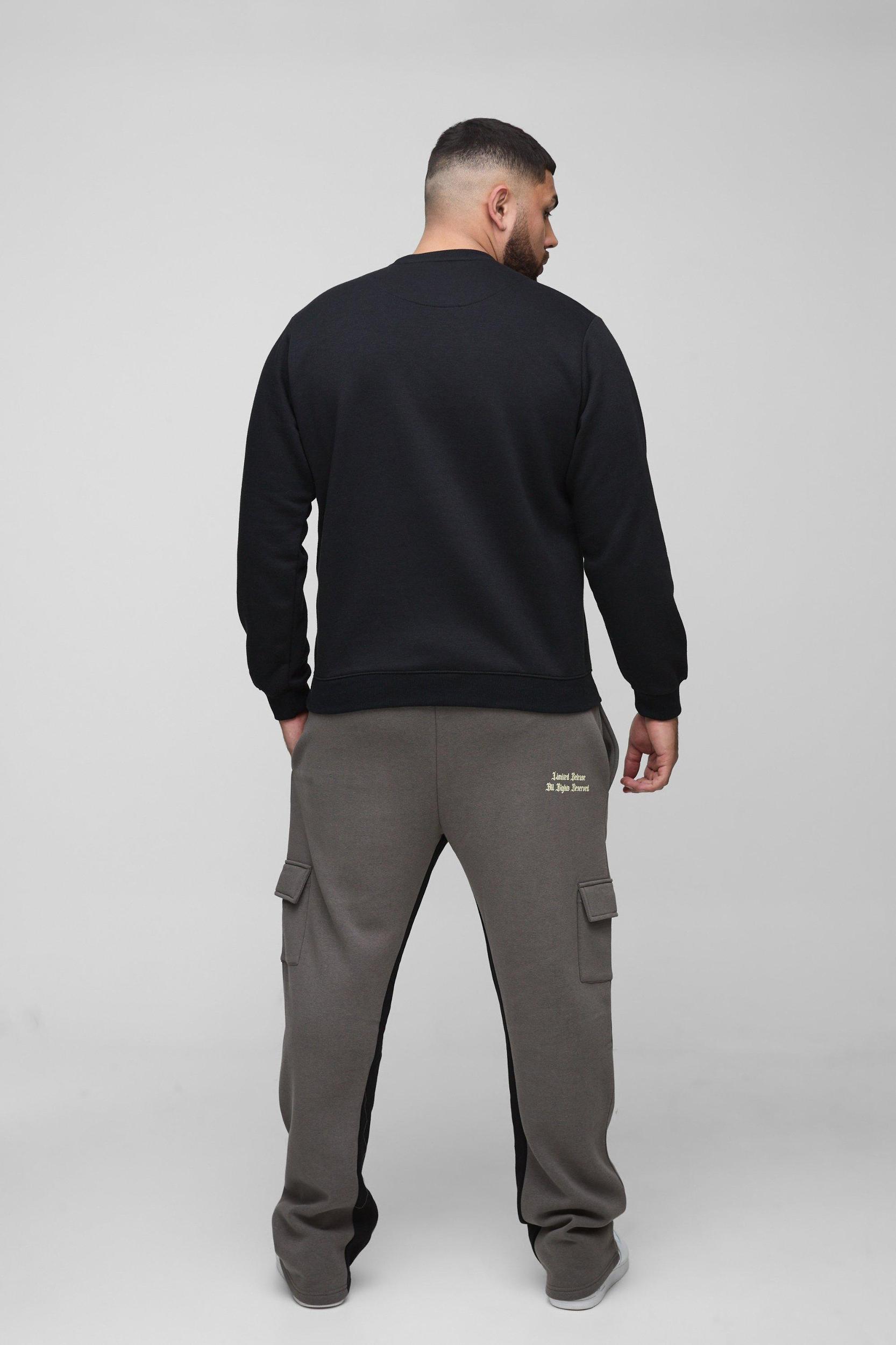 Plus Slim Gusset Sweatpants Official Cargo Sweatpants | boohooMAN USA Product Image