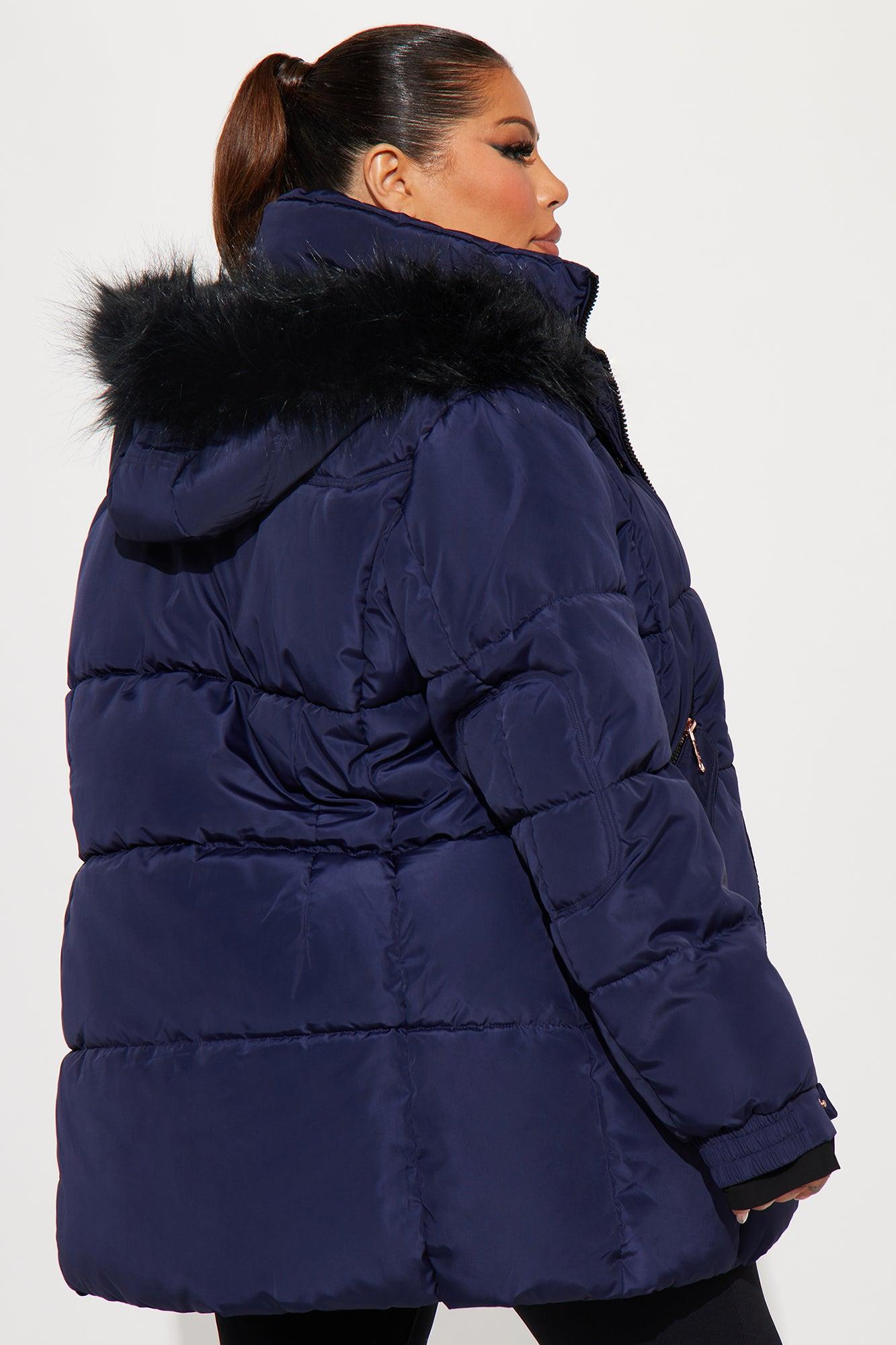 Cold Feelings Puffer Jacket - Navy Product Image