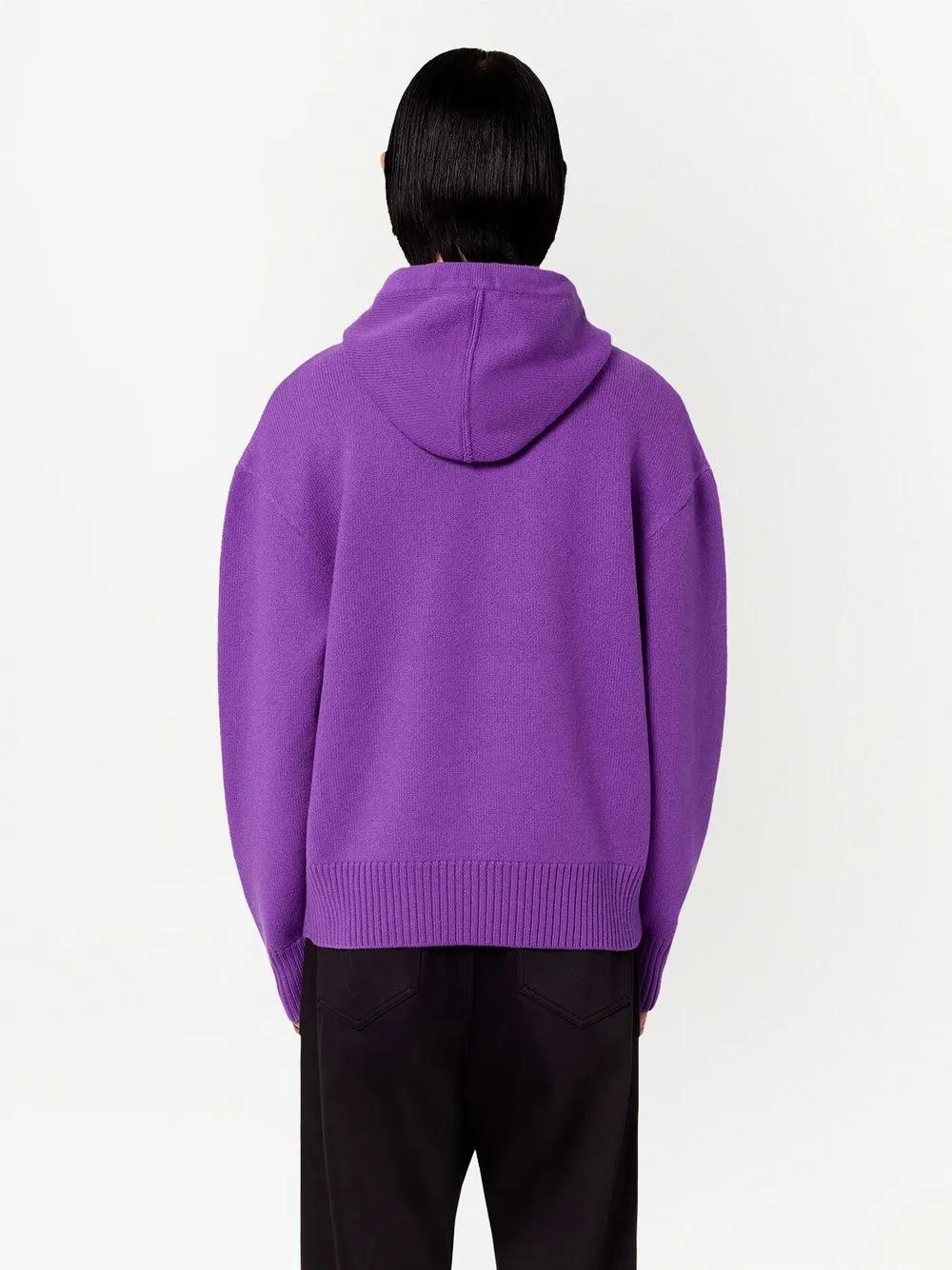 logo-intarsia knit hoodie Product Image