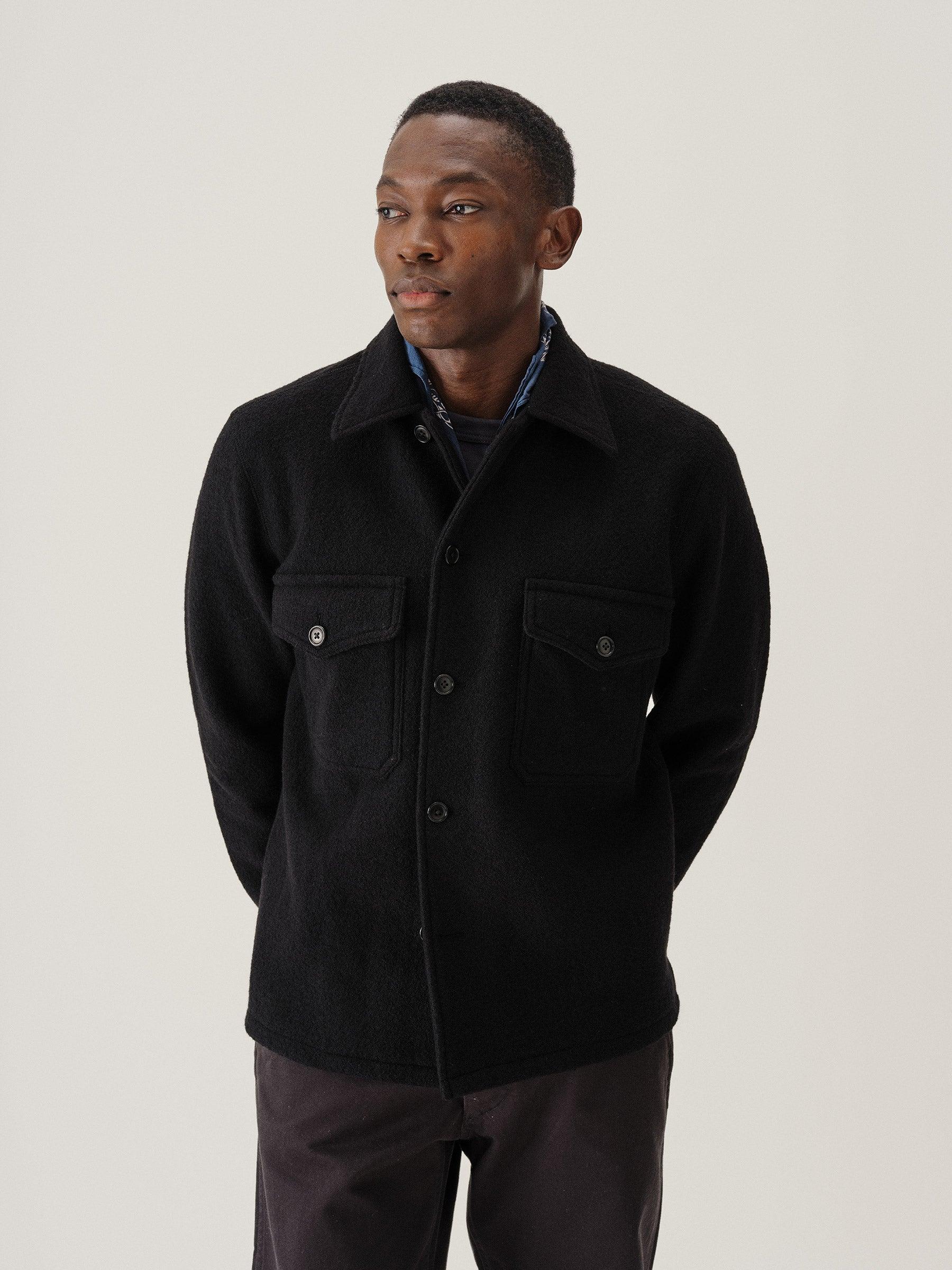 Black Felted Field Shirt Product Image