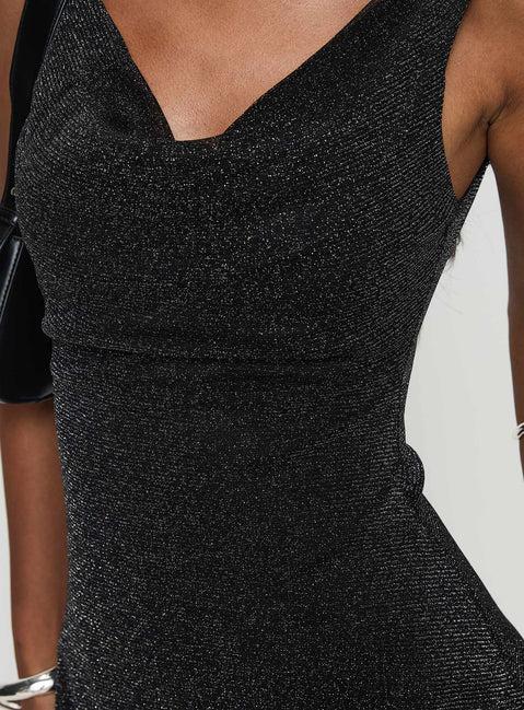 Romani Mini Dress Black Glitter Product Image