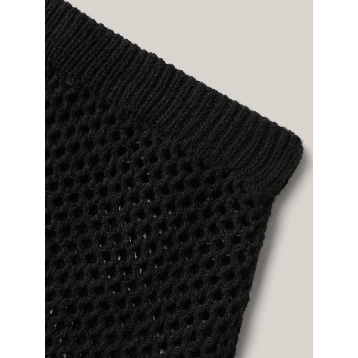 Plus Size Two-Piece Cut-Out Swim Cover-Up Women's Swimwear Black Beach Loose Tie knot Curve Swim Cover Ups BloomChic 12/L Product Image