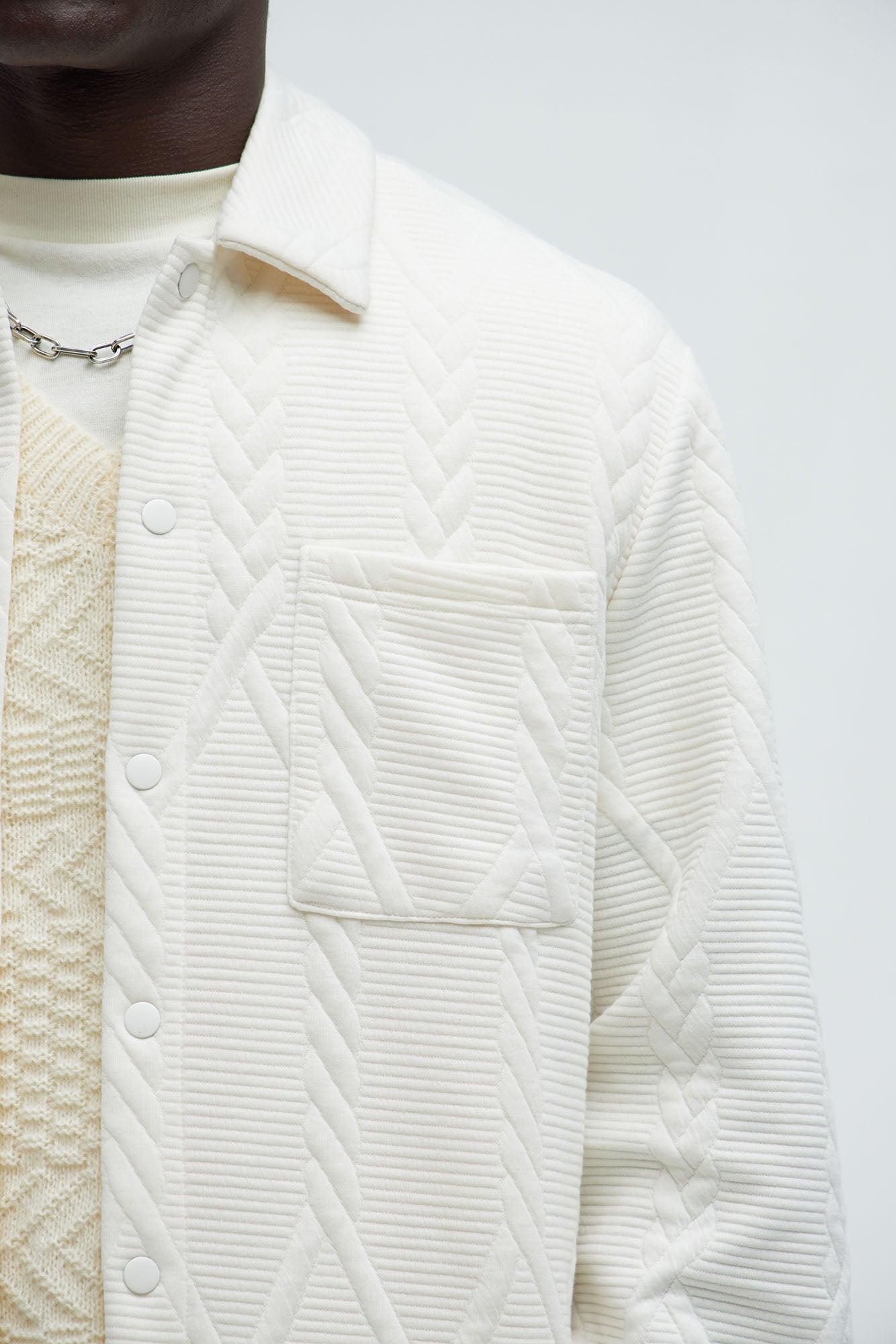 Kershaw Knit Button Up Shirt - Cream Product Image