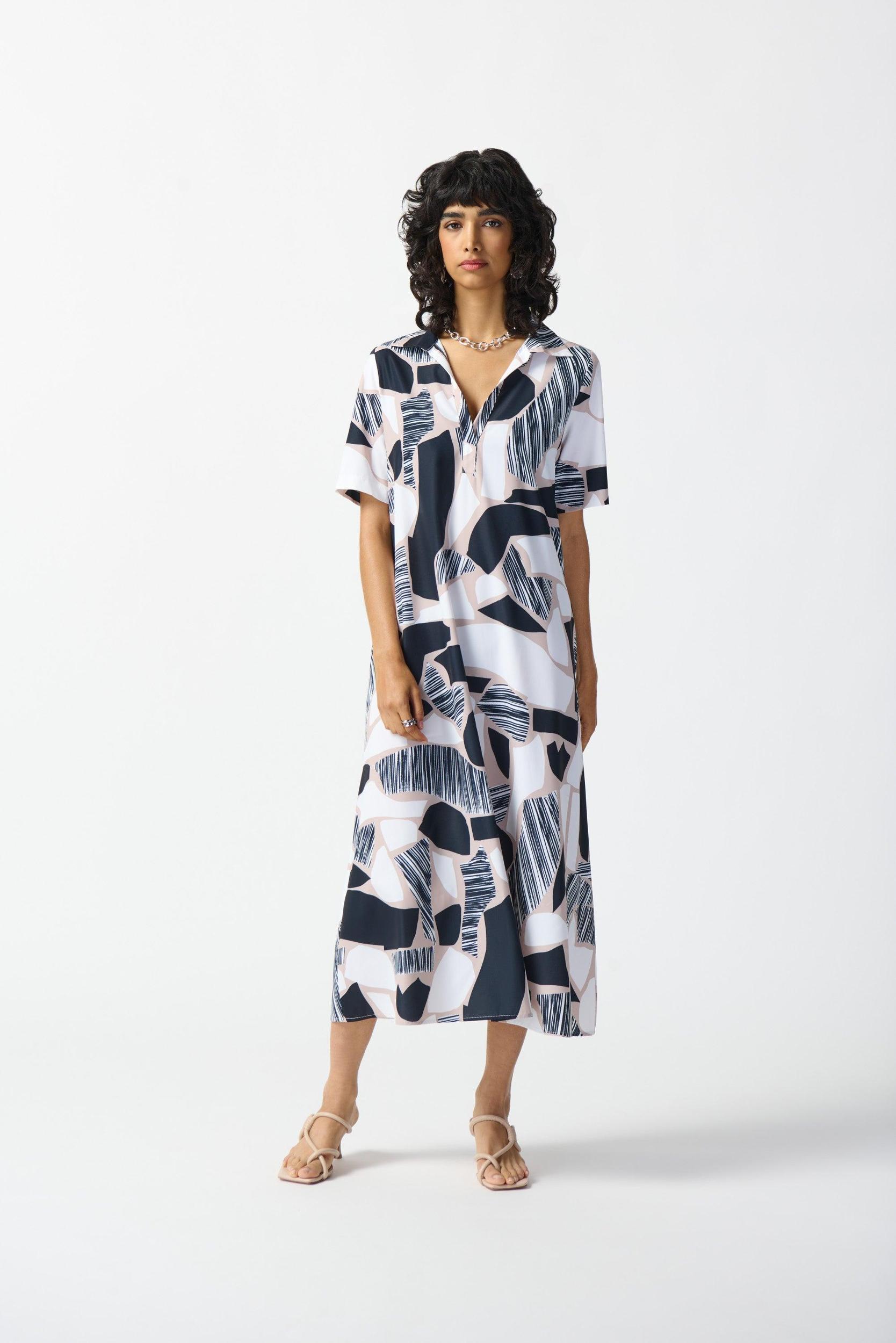 Woven Abstract Print Trapeze Dress Product Image