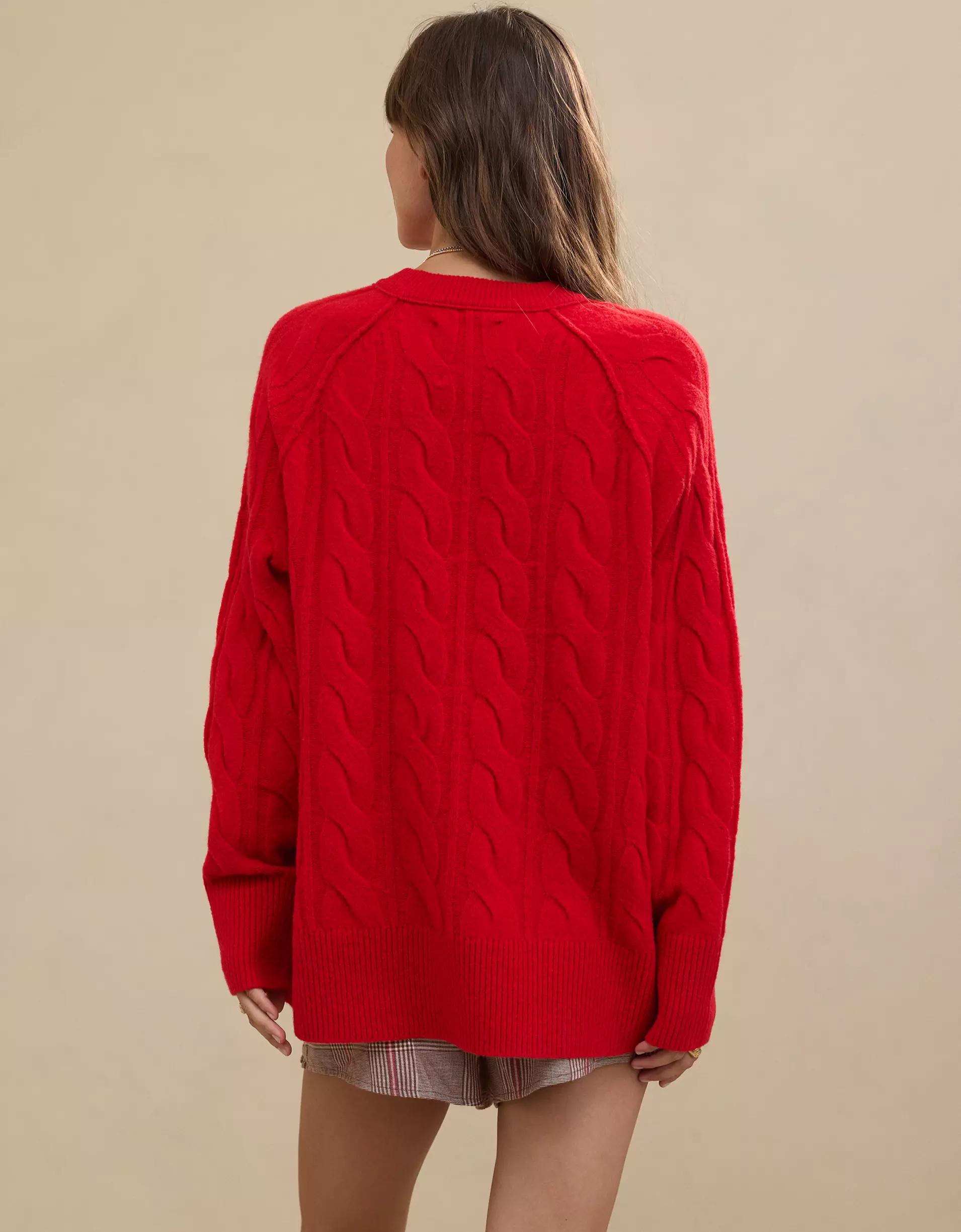 Aerie unREAL Cable Crew Sweater Product Image