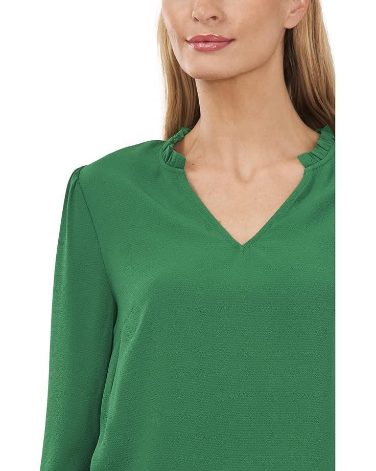 Ruched Sleeve Hidden Placket Blouse Product Image