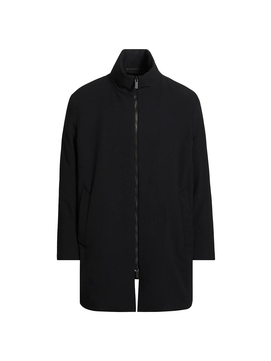 Mens Long Wool Zip-Up Jacket Product Image