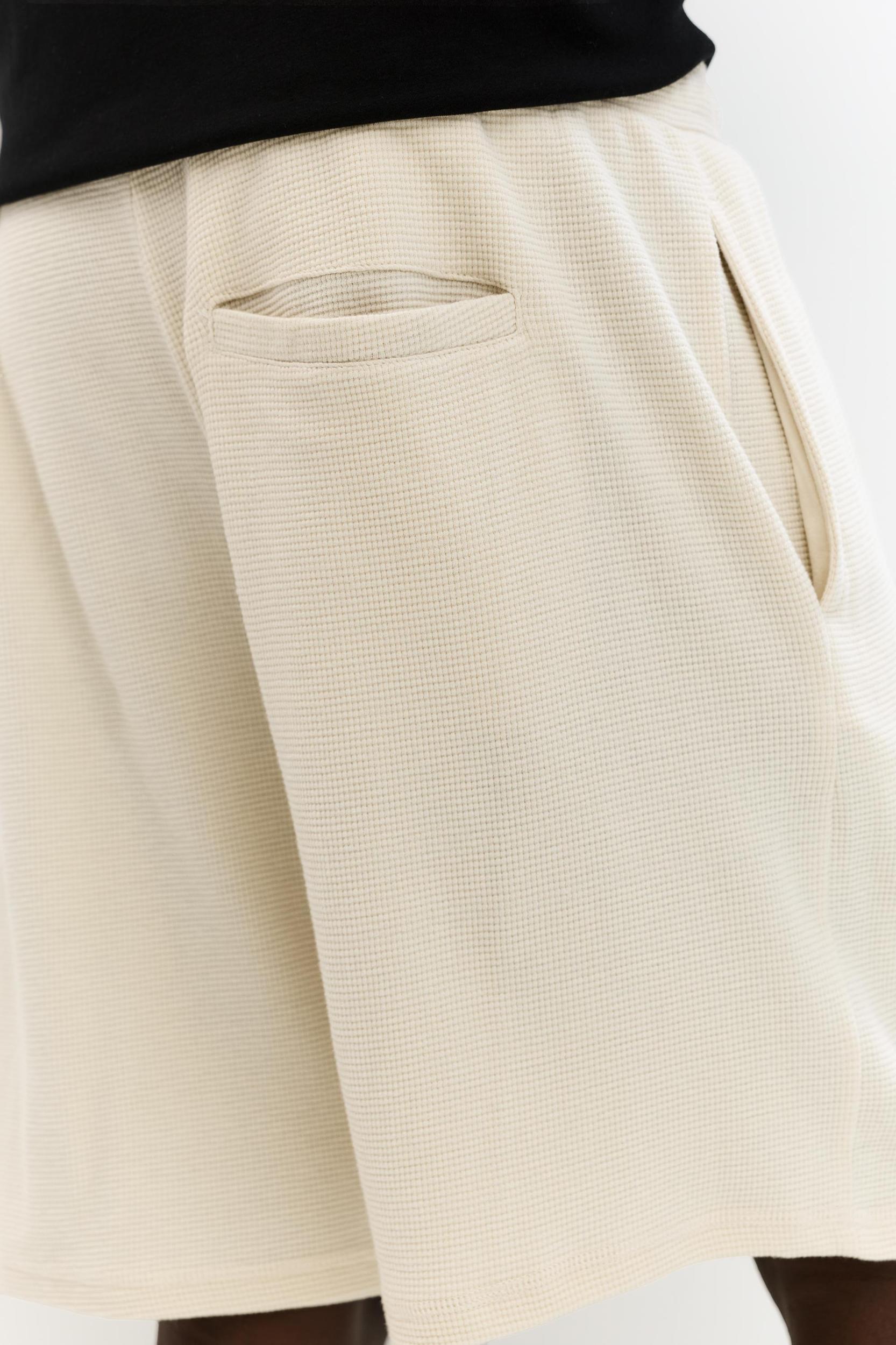 Jogger Bermuda shorts in waffle-knit fabric Product Image