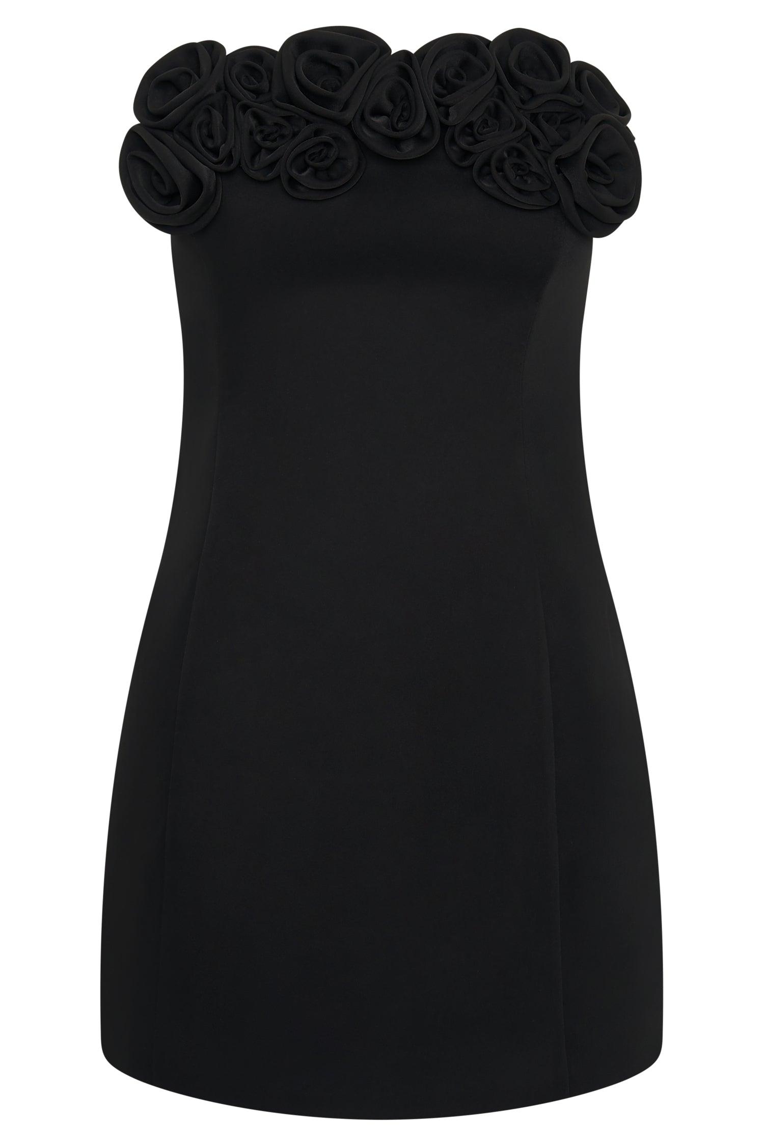 Brooks Rose Mini Dress - Black Product Image