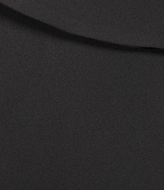 Belle by Badgley Mischka Aranza Stretch Crepe High Cape Neckline Sleveless Sheath Dress Product Image