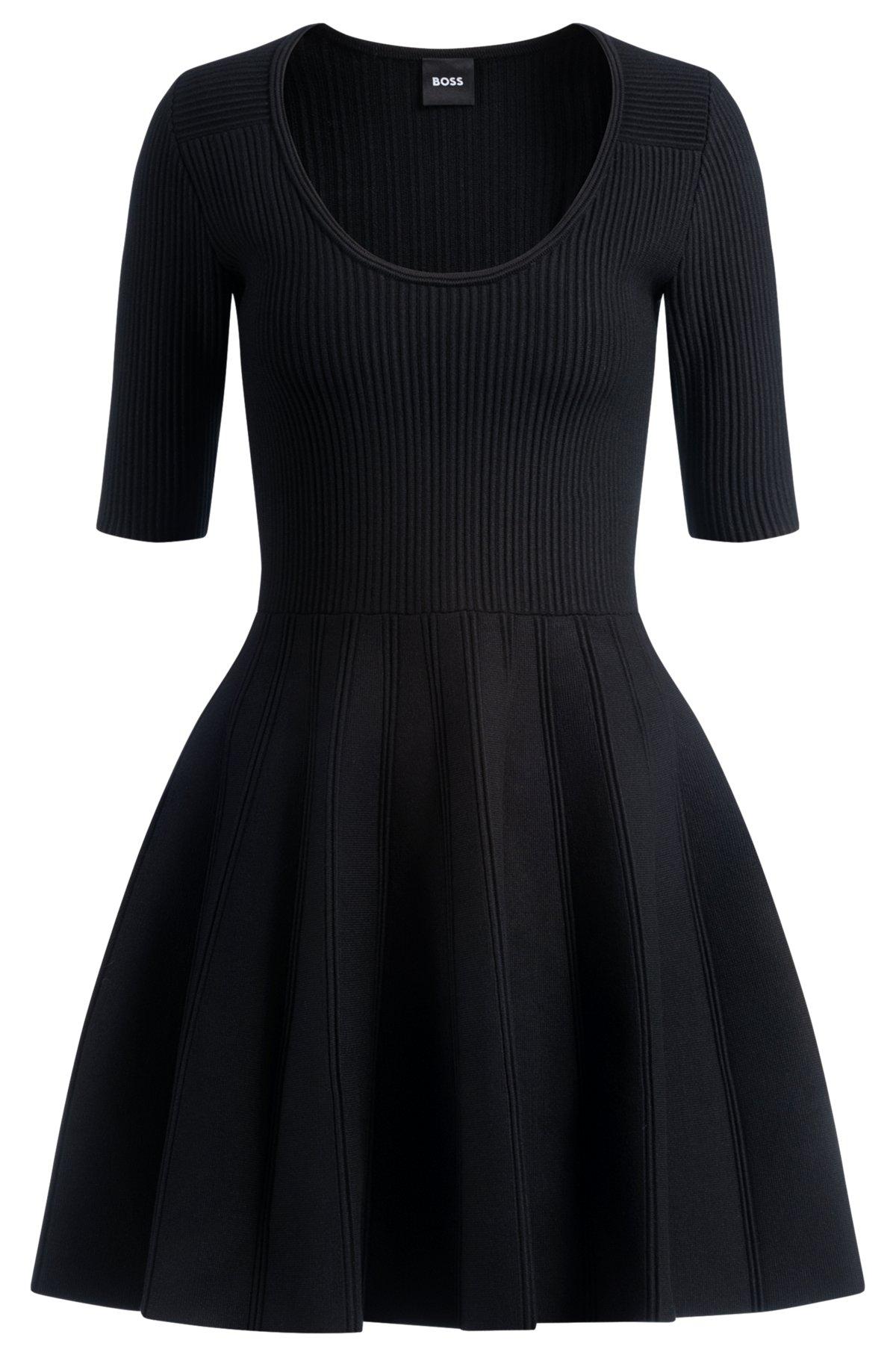 Knitted dress in ottoman-structured stretch fabric Product Image