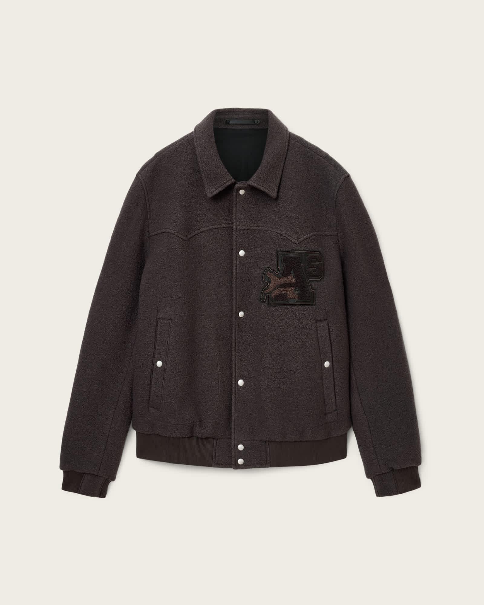 Royce Wadded Patch Jacket WEATHERED BROWN | ALLSAINTS US Product Image
