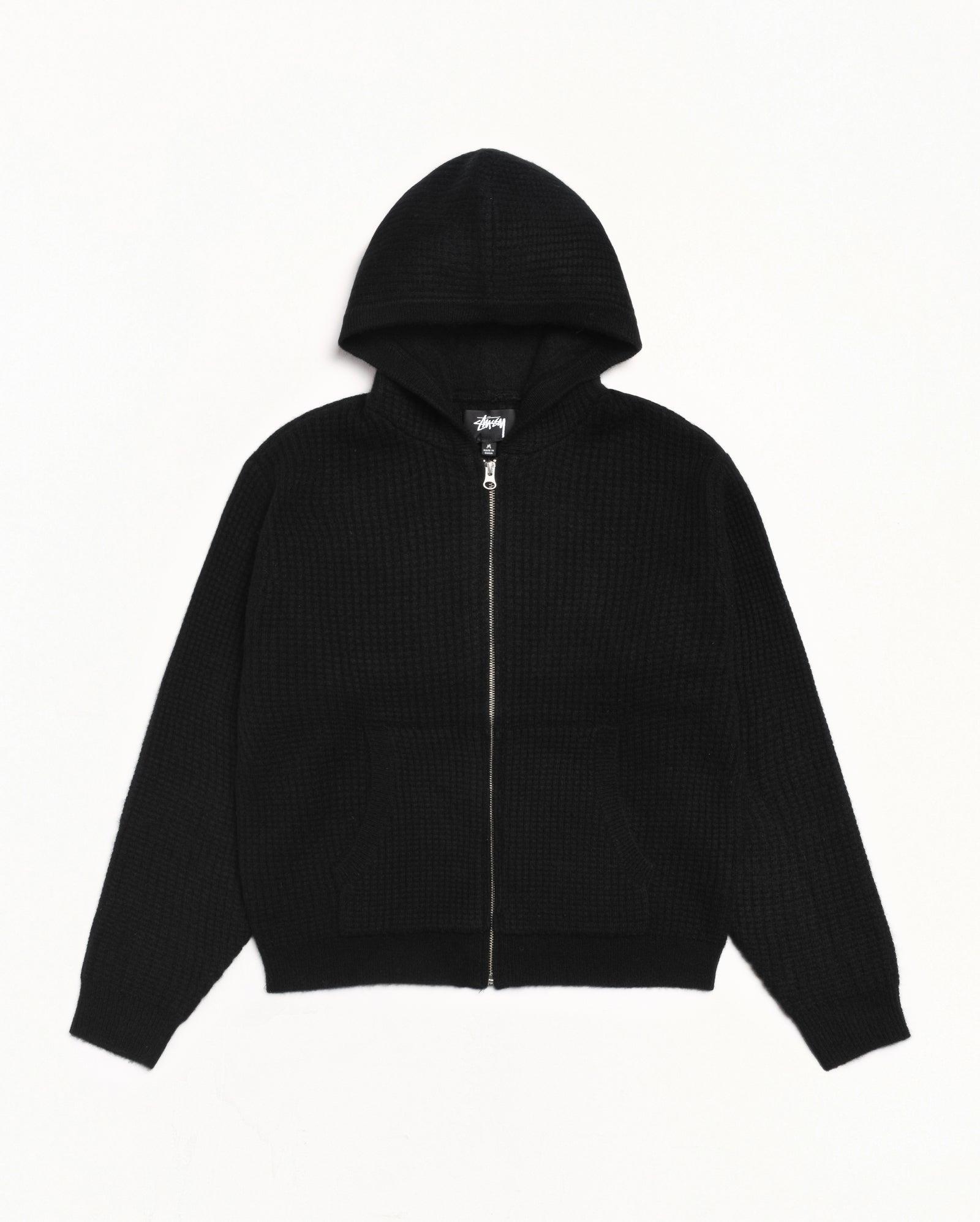 WAFFLE CASHMERE ZIP HOOD SWEATER Male Product Image