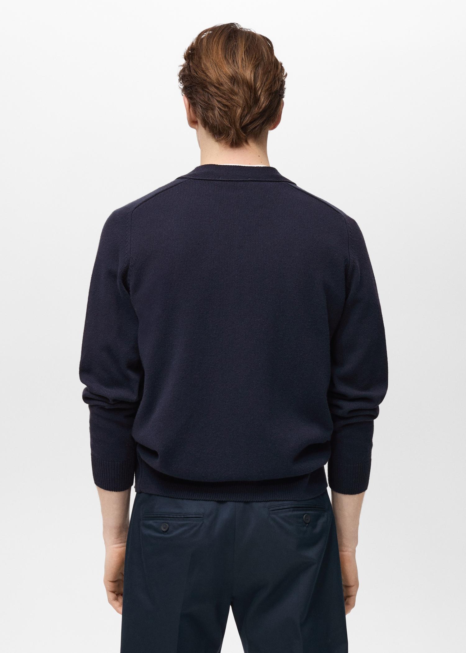 Knitted cotton cardigan with buttons - Men | MANGO USA Product Image