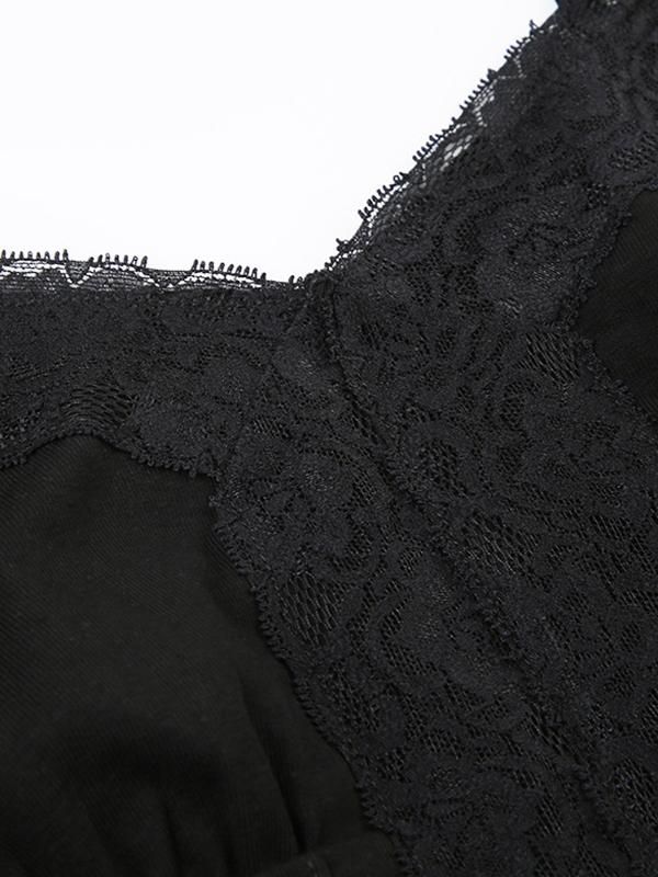 Lace stitching V Neck Cami Top Product Image