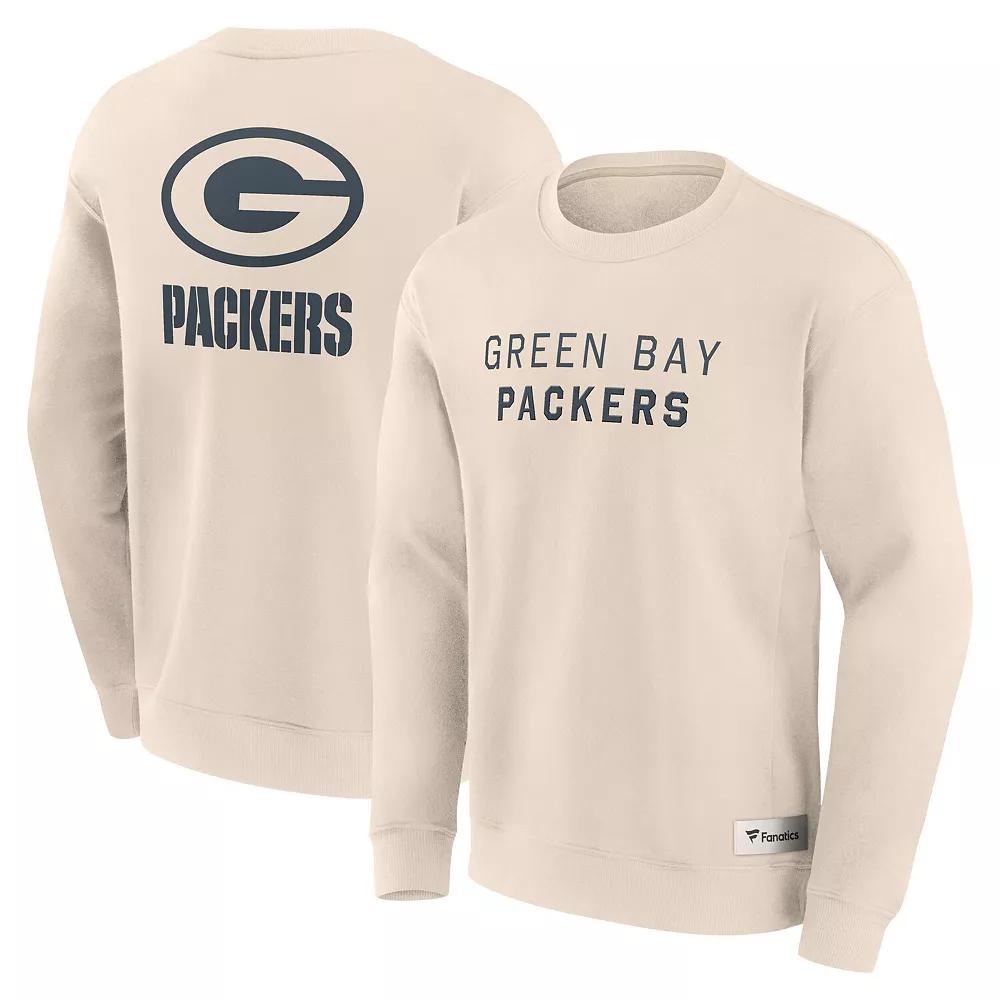 Men's Fanatics Cream Green Bay Packers Elements Future Ground Lettering Pullover Sweatshirt,  Product Image