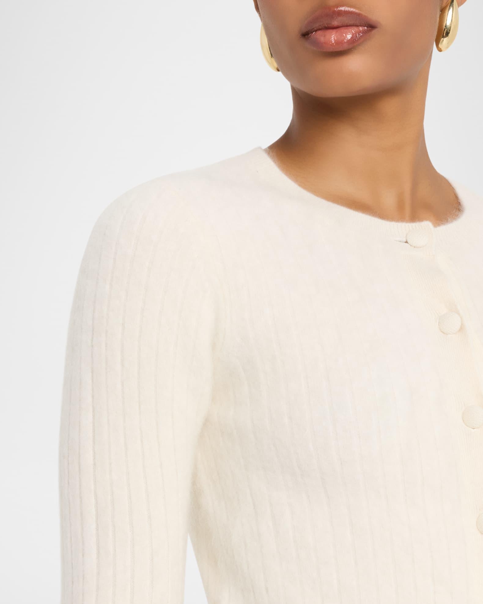 Crus Cashmere Crop Crewneck Cardigan Product Image