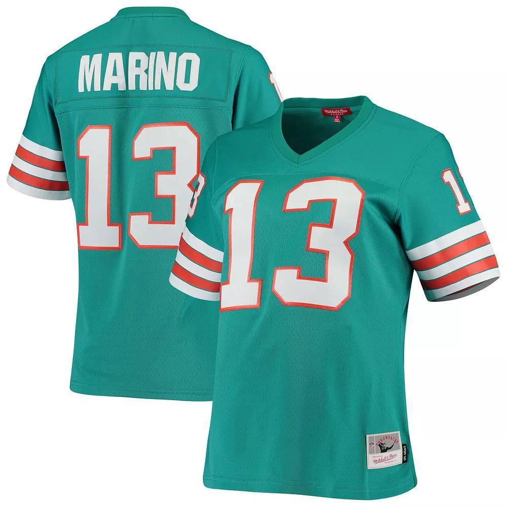 Women's Mitchell & Ness Dan Marino Aqua Miami Dolphins 1984 Legacy Replica Jersey, Size: 2XL, Turquoise A Product Image