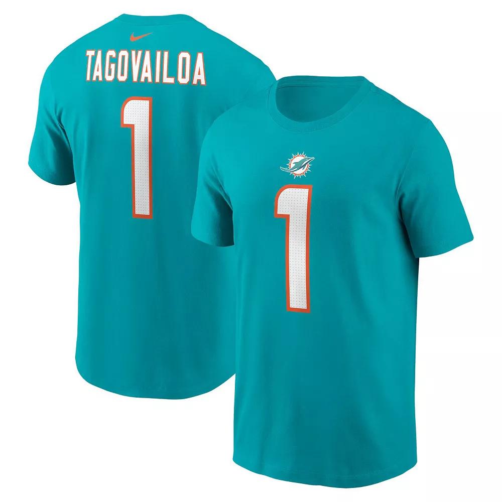 Men's Nike Tua Tagovailoa Aqua Miami Dolphins Player Name & Number T-Shirt, Size: 2XL, Turquoise A Product Image