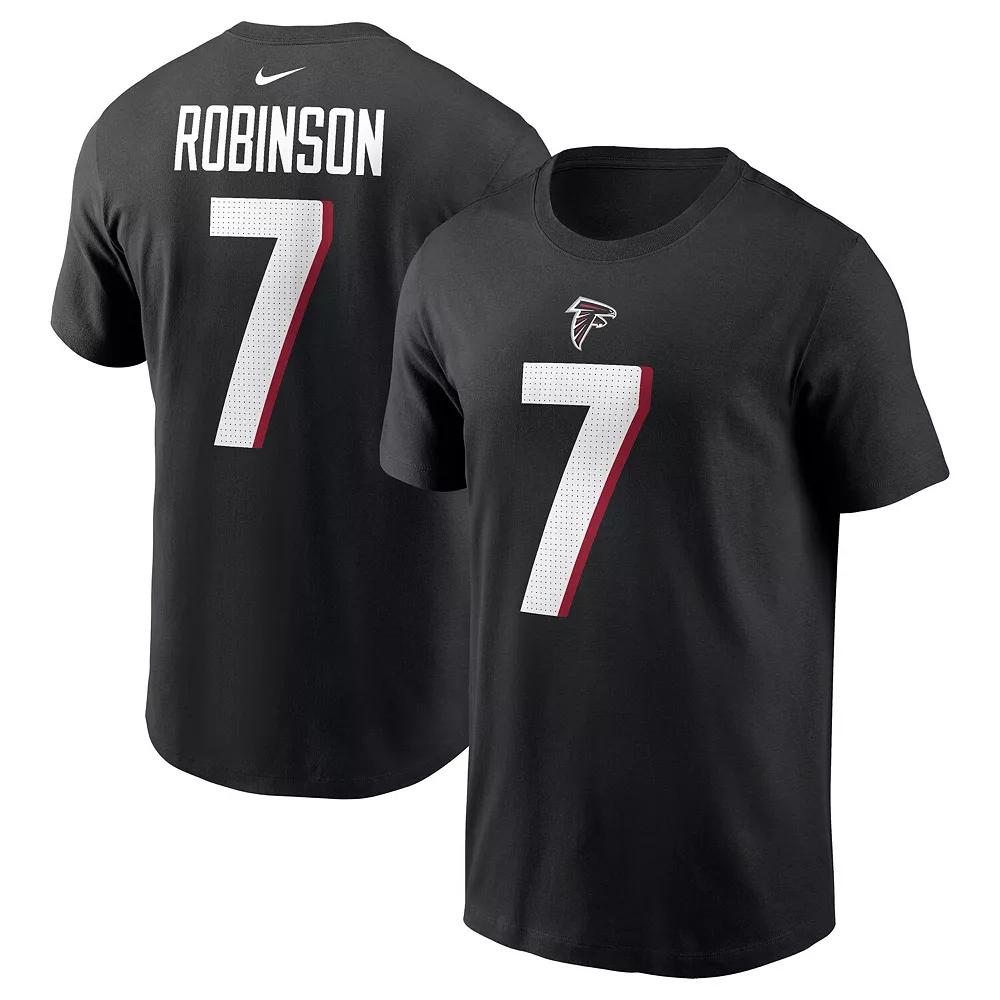 Men's Nike Bijan Robinson Black Atlanta Falcons 2023 NFL Draft First Round Pick Player Name & Number T-Shirt,  Product Image