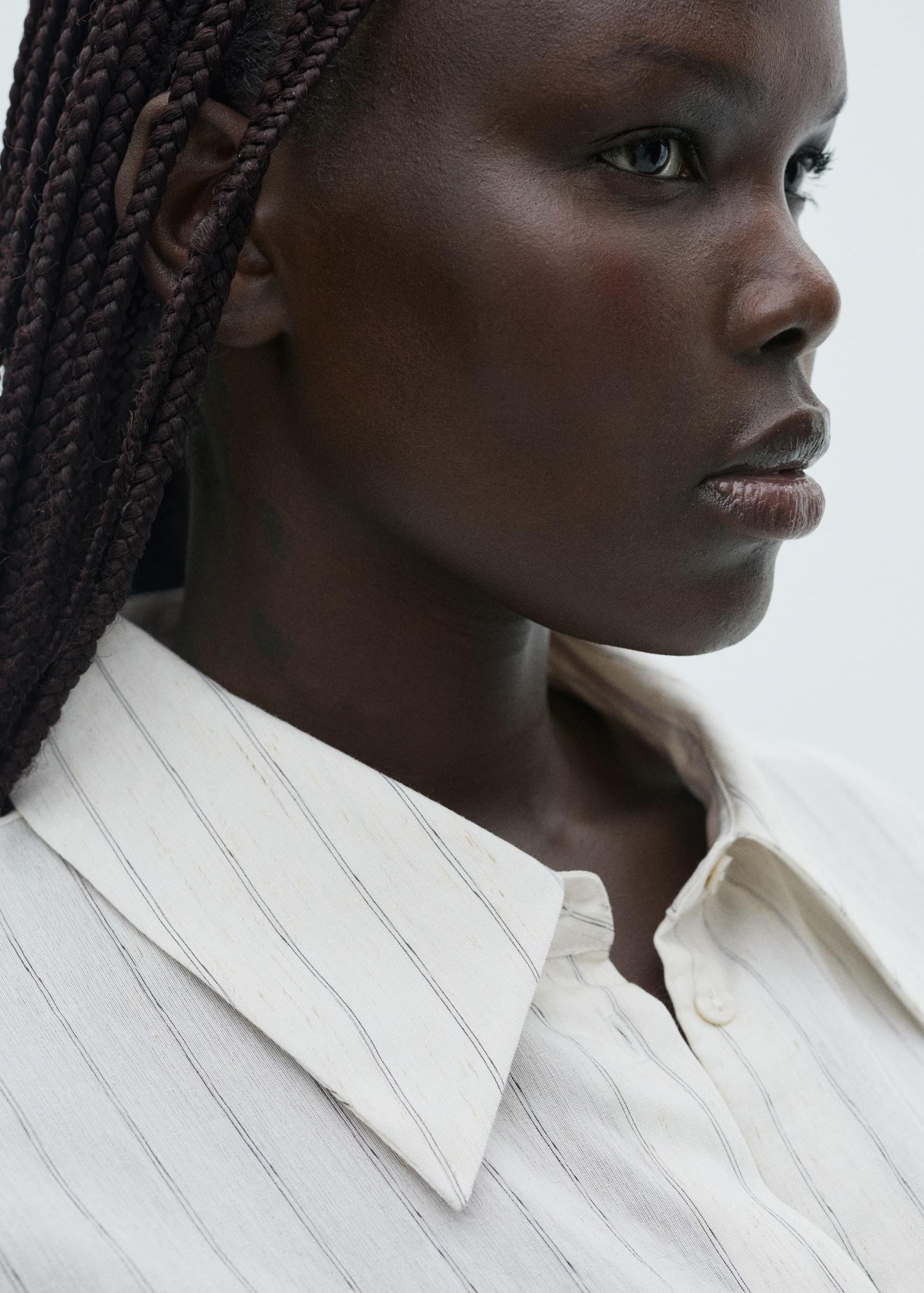 Stripe-print shirt - Women | MANGO USA Product Image