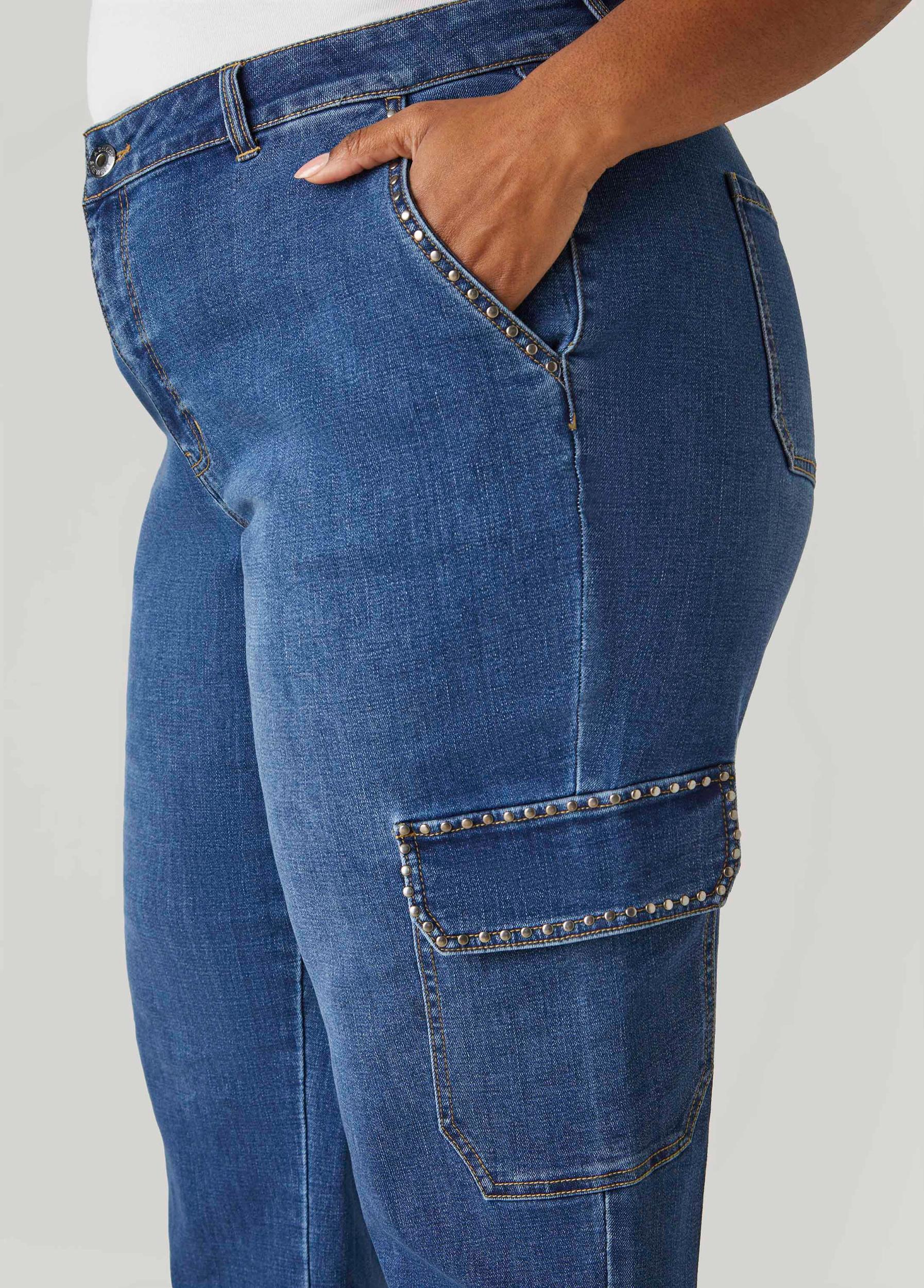Studded Cargo Jeans Product Image