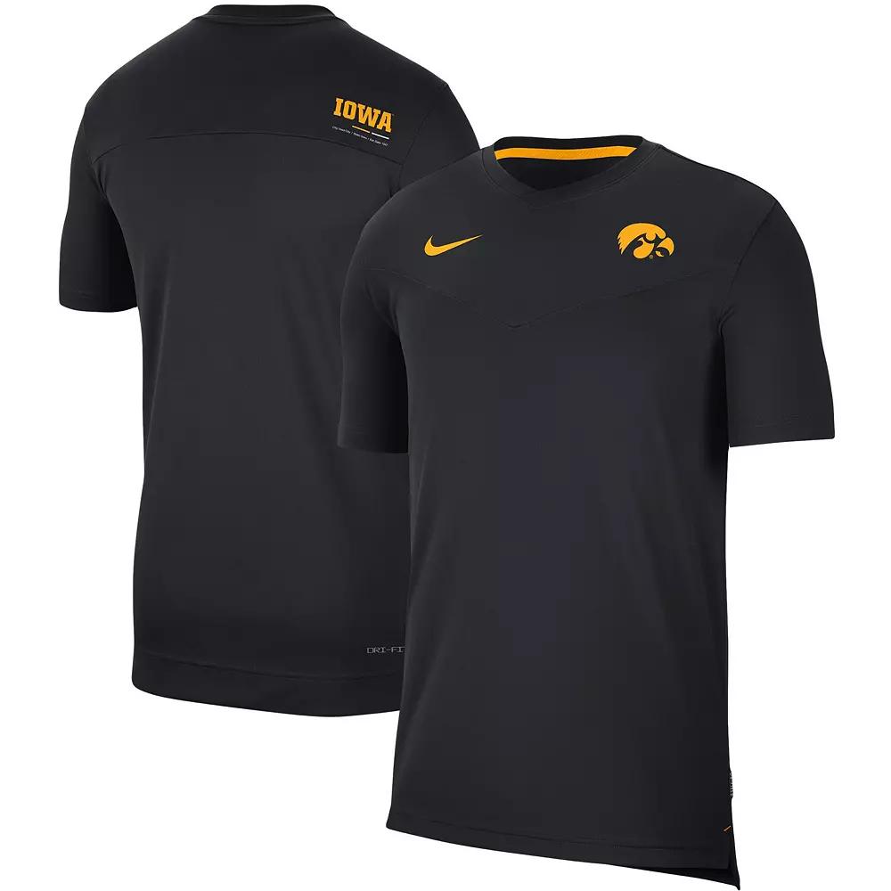 Men's Nike Black Iowa Hawkeyes 2022 Coaches UV Performance T-Shirt,  Product Image