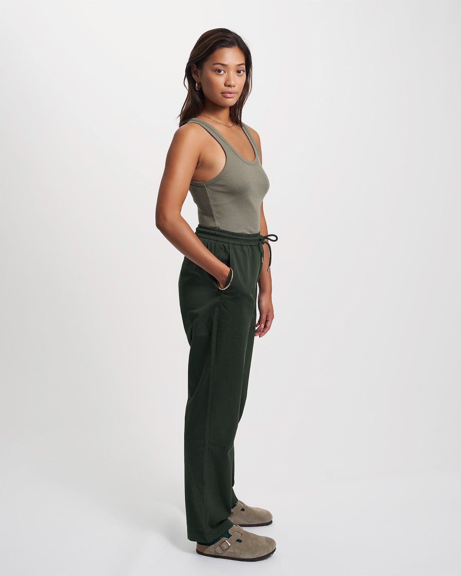 Organic Twill Pants - Hunter Green Product Image