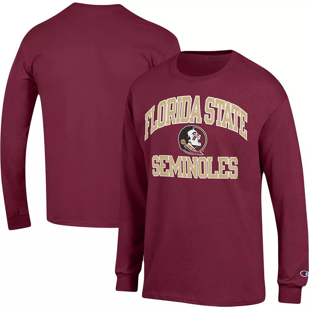 Men's Champion Garnet Florida State Seminoles High Motor Long Sleeve T-Shirt, Size: XL, Red Product Image