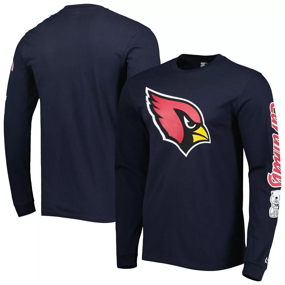Men's Starter Navy Arizona Cardinals Halftime Long Sleeve T-Shirt, Size: Large, Blue Product Image