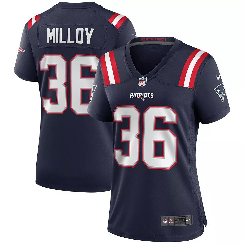 Women's Nike Lawyer Milloy Navy New England Patriots Game Retired Player Jersey, Size: 2XL, Blue Product Image