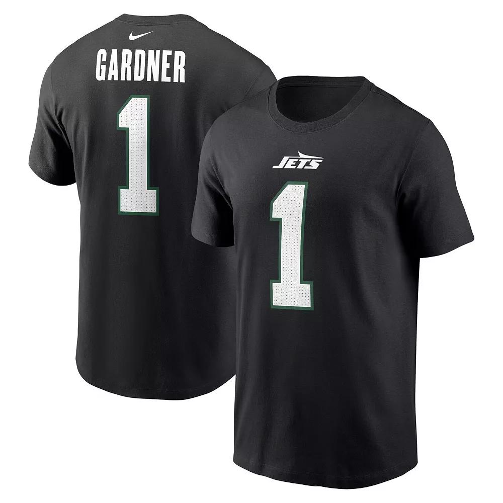 Men's Nike Ahmad Sauce Gardner Black New York Jets Name & Number T-Shirt,  Product Image