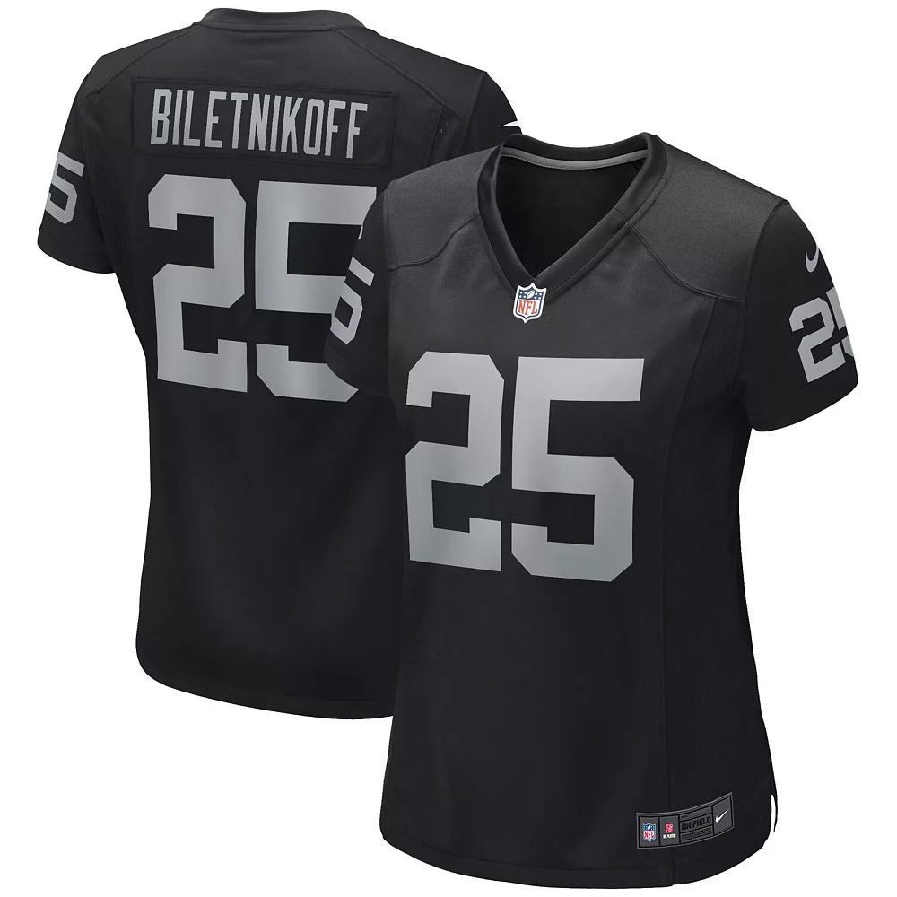 Women's Nike Fred Biletnikoff Black Las Vegas Raiders Game Retired Player Jersey,  Product Image