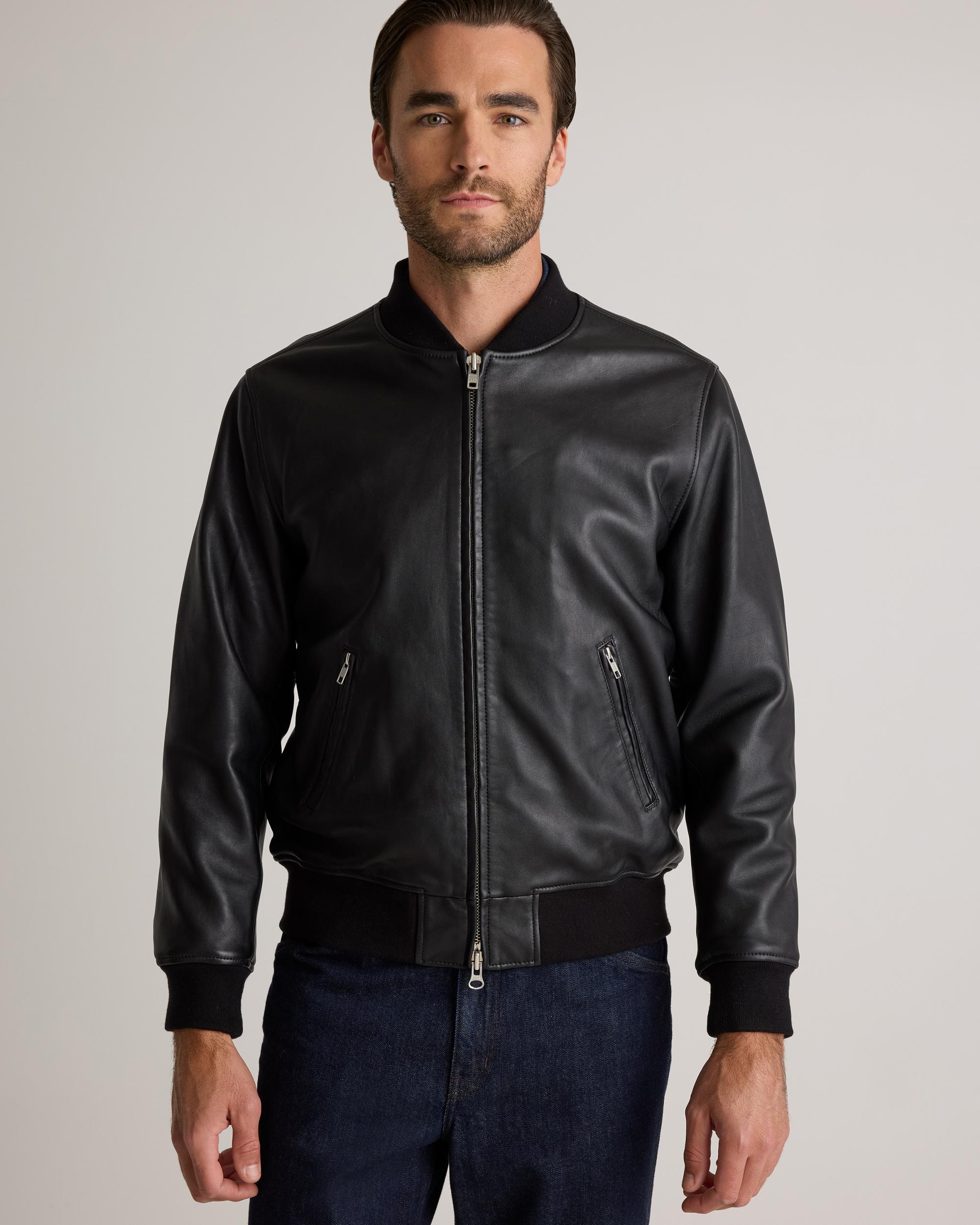 Quince | Men's 100% Washed Leather Bomber Jacket Product Image