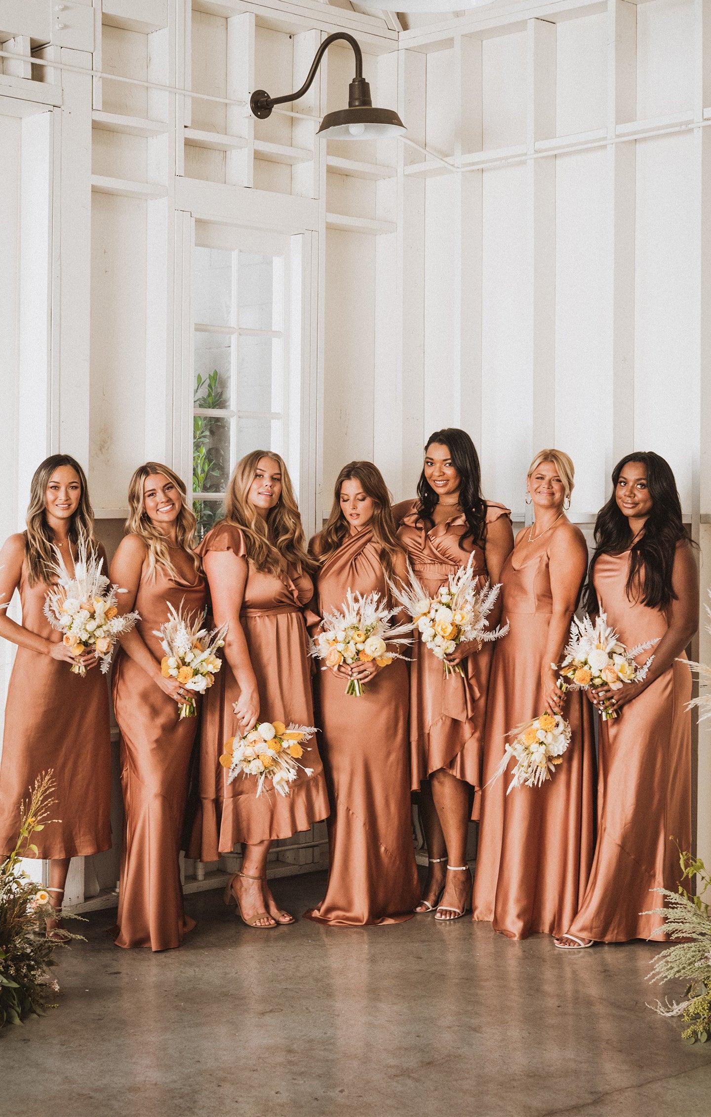 Faith Maxi Dress ~ Copper Luxe Satin Product Image