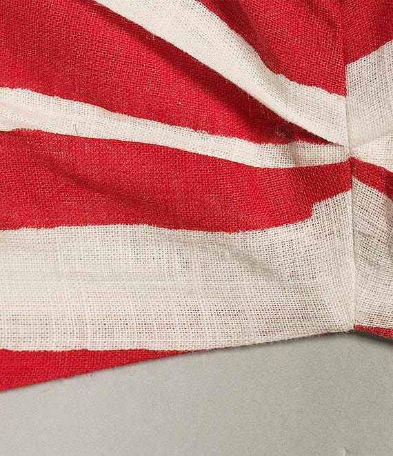 Mo Maya Red Stripe Print Halter Sweetheart Neckline Sleeveless Coordinating Bra Top Product Image