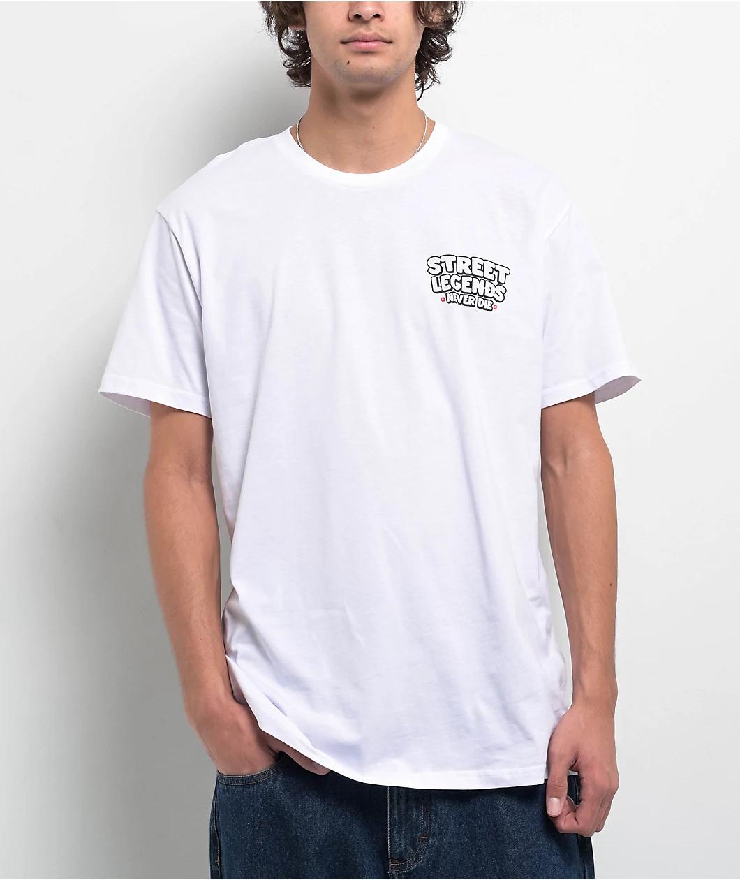 Lowered Lifestyle Street Legends Never Die White T-Shirt Product Image