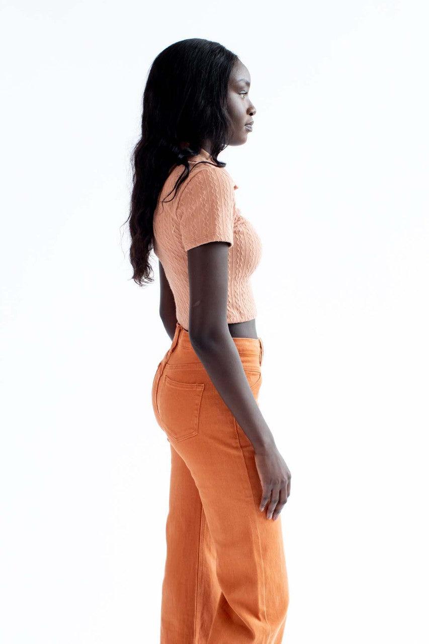 Chocolate Cable Knit Polo Product Image