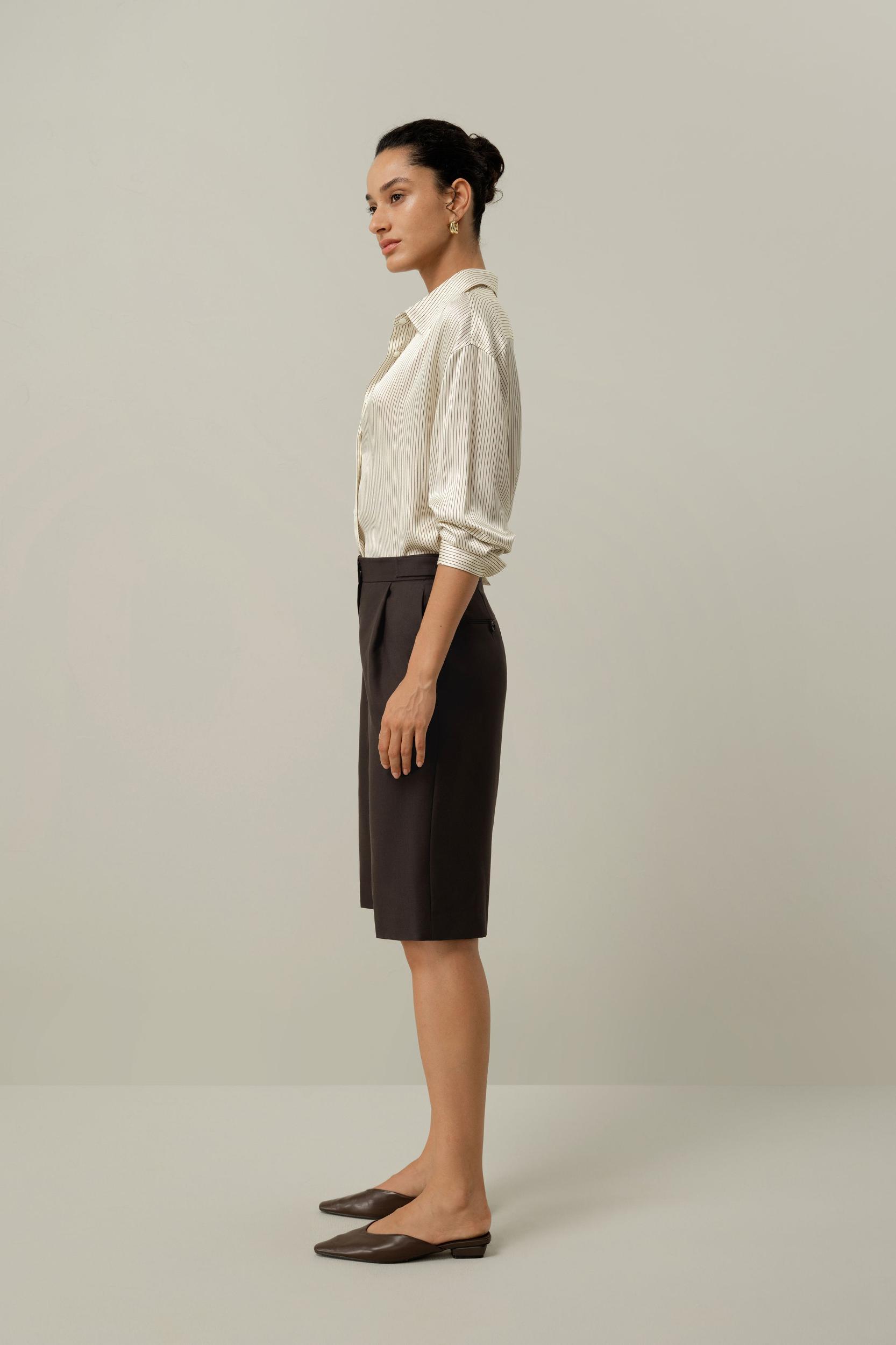 Silk Charmeuse Pinstripe Shirt Product Image