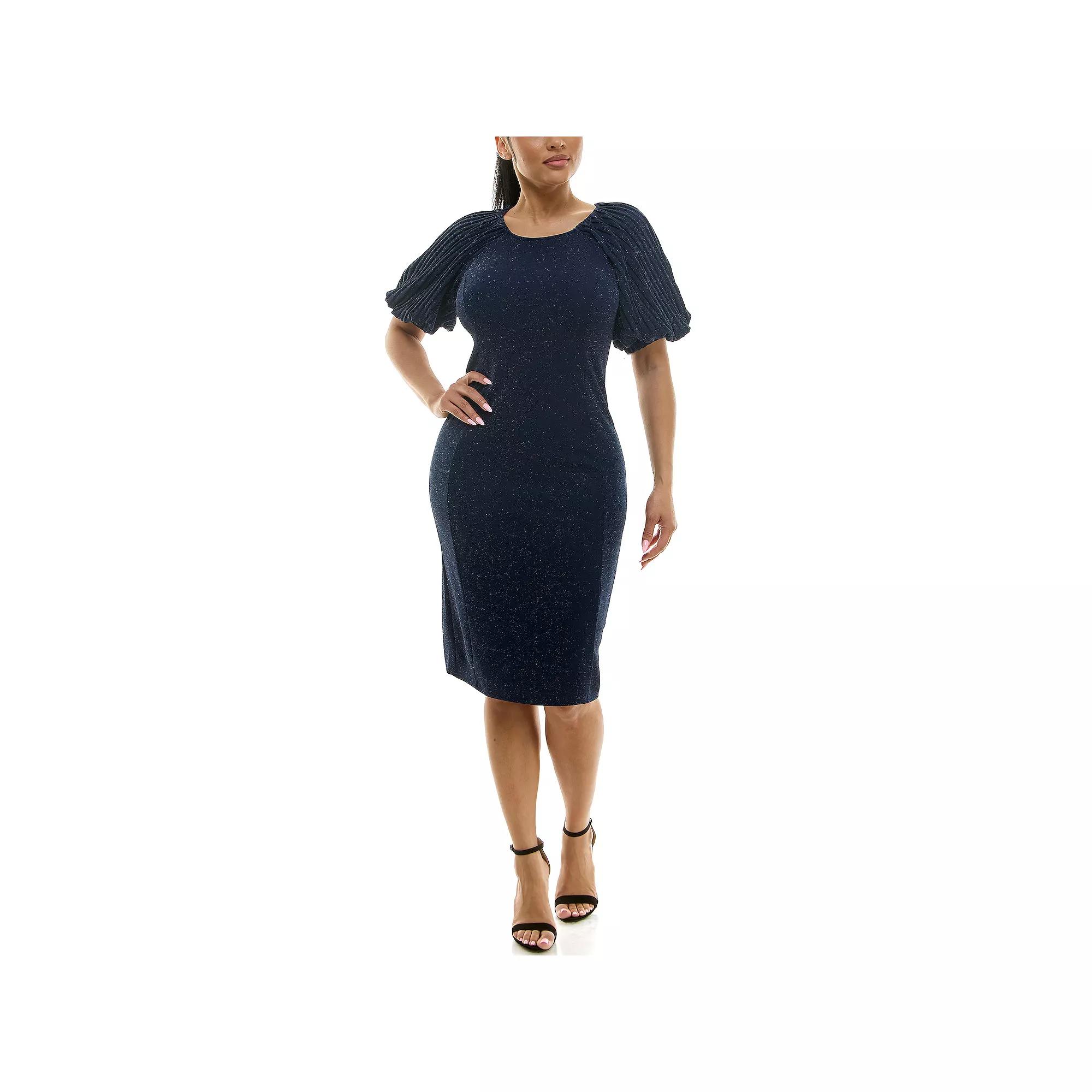 Women's Nina Leonard Puff Sleeve Sheath Dress,  Product Image