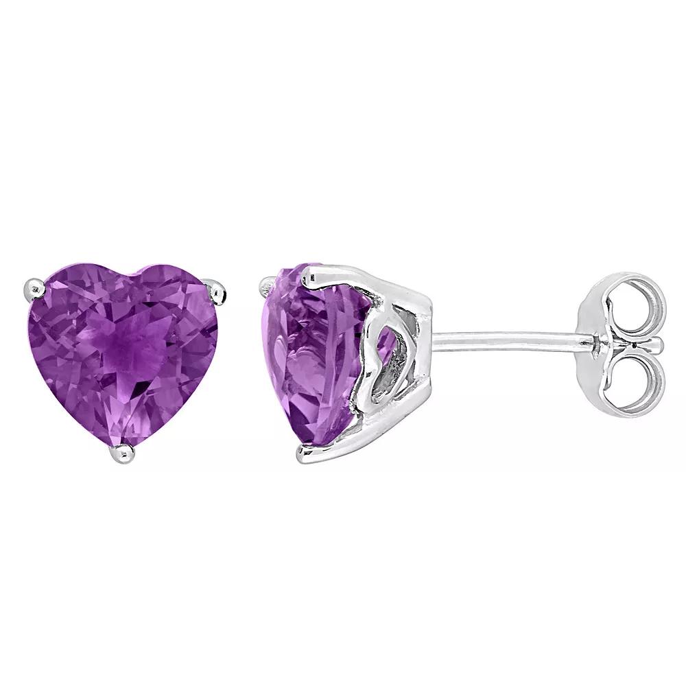 Stella Grace Sterling Silver & Gemstone Heart Stud Earrings, Women's, Purple Product Image